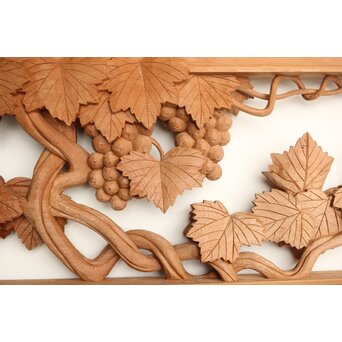 葡萄の木彫欄間 2枚1組　R0209Y 