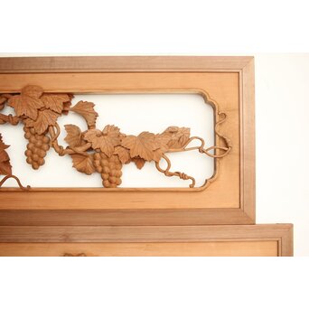 葡萄の木彫欄間 2枚1組　R0209Y 