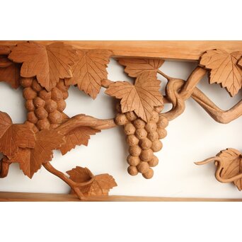 葡萄の木彫欄間 2枚1組　R0209Y 