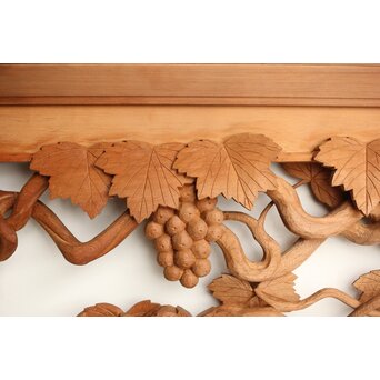 葡萄の木彫欄間 2枚1組　R0209Y 