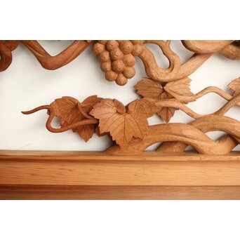 葡萄の木彫欄間 2枚1組　R0209Y 