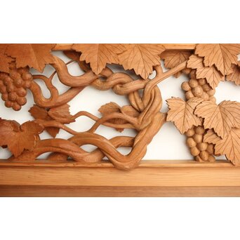 葡萄の木彫欄間 2枚1組　R0209Y 