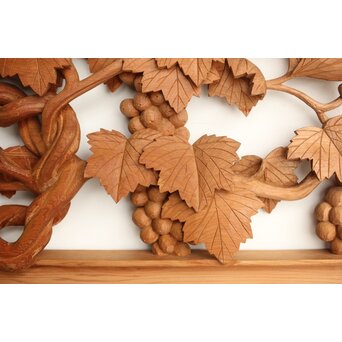 葡萄の木彫欄間 2枚1組　R0209Y 