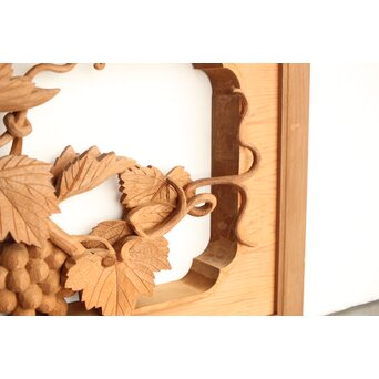 葡萄の木彫欄間 2枚1組　R0209Y 