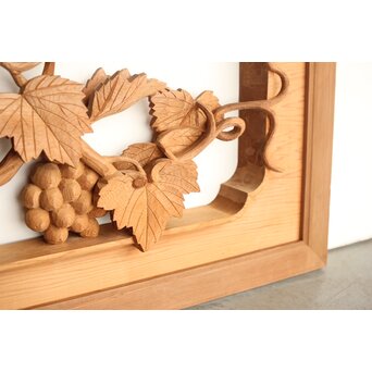 葡萄の木彫欄間 2枚1組　R0209Y 