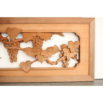 葡萄の木彫欄間 2枚1組　R0209Y 