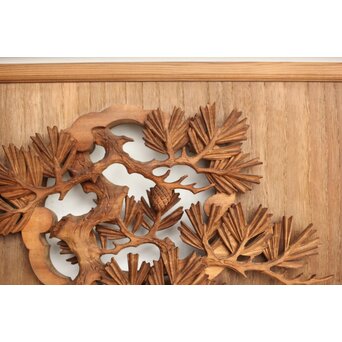 桐地 透かしと木彫の欄間 2枚1組　R0210Y 