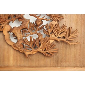 桐地 透かしと木彫の欄間 2枚1組　R0210Y 