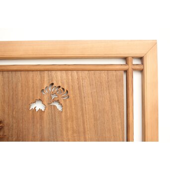 桐地 透かしと木彫の欄間 2枚1組　R0210Y 