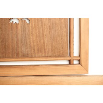 桐地 透かしと木彫の欄間 2枚1組　R0210Y 