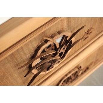 桐地 透かしと木彫の欄間 2枚1組　R0210Y 