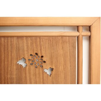 桐地 透かしと木彫の欄間 2枚1組　R0210Y 