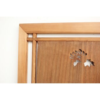 桐地 透かしと木彫の欄間 2枚1組　R0210Y 