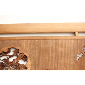 桐地 透かしと木彫の欄間 2枚1組　R0210Y 