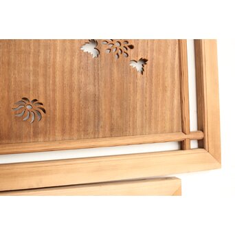 桐地 透かしと木彫の欄間 2枚1組　R0210Y 