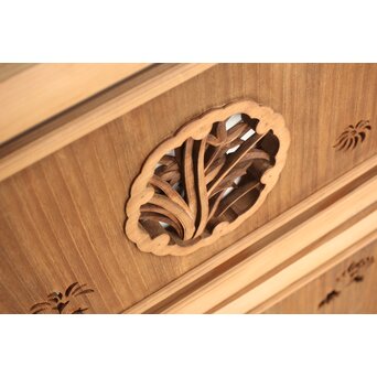 桐地 透かしと木彫の欄間 2枚1組　R0210Y 