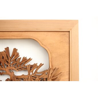 侊陽銘 深彫松 木彫欄間 2枚1組　R0214 