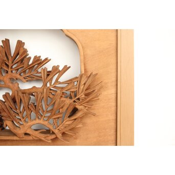 侊陽銘 深彫松 木彫欄間 2枚1組　R0214 