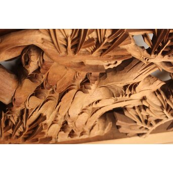 侊陽銘 深彫松 木彫欄間 2枚1組　R0214 