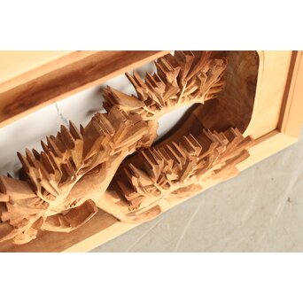 侊陽銘 深彫松 木彫欄間 2枚1組　R0214 