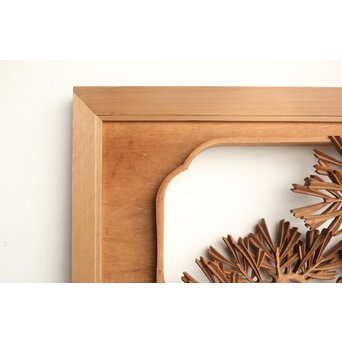 侊陽銘 深彫松 木彫欄間 2枚1組　R0214 