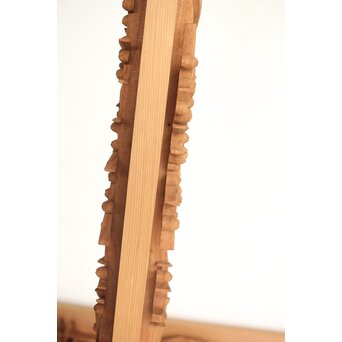 侊陽銘 深彫松竹梅 木彫欄間 2枚1組　R0215Y 