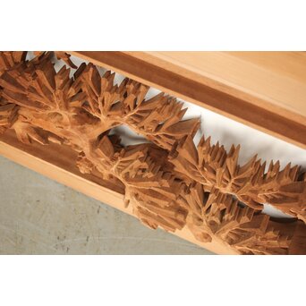 侊陽銘 深彫松竹梅 木彫欄間 2枚1組　R0215Y 