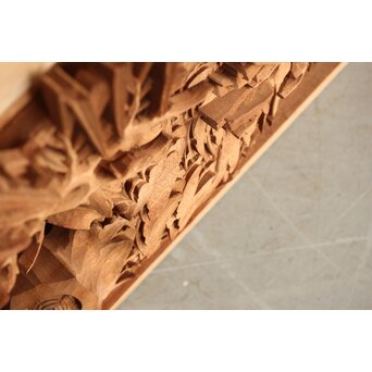 侊陽銘 深彫松竹梅 木彫欄間 2枚1組　R0215Y 