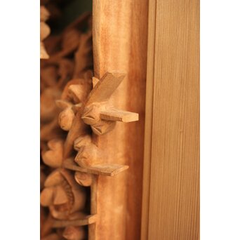 侊陽銘 深彫松竹梅 木彫欄間 2枚1組　R0215Y 