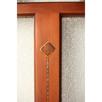 アンバーダイア色ガラス レトロ建具 2枚1組　GD0112Y 