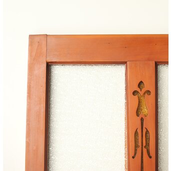 アンバーダイア色ガラス レトロ建具 2枚1組　GD0112Y 