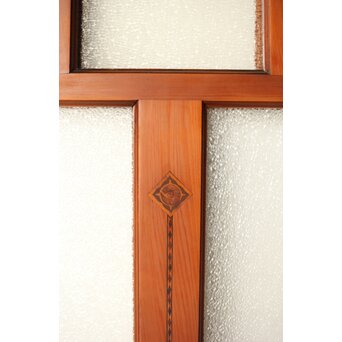 アンバーダイア色ガラス レトロ建具 2枚1組　GD0112Y 