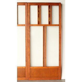 アンバーダイア色ガラス レトロ建具 2枚1組　GD0112Y 