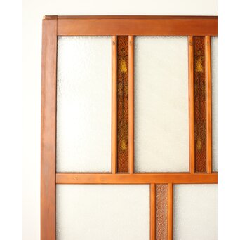 アンバーダイア色ガラス レトロ建具 2枚1組　GD0112Y 