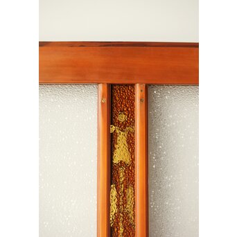 アンバーダイア色ガラス レトロ建具 2枚1組　GD0112Y 