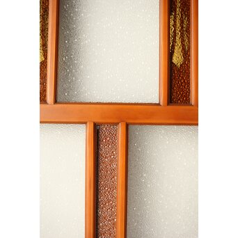 アンバーダイア色ガラス レトロ建具 2枚1組　GD0112Y 