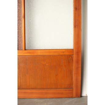 アンバーダイア色ガラス レトロ建具 2枚1組　GD0112Y 