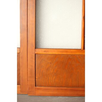 アンバーダイア色ガラス レトロ建具 2枚1組　GD0112Y 