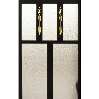 アンバーダイア色ガラス レトロ建具 2枚1組　GD0112Y 