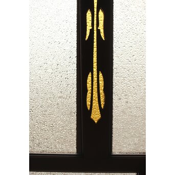 アンバーダイア色ガラス レトロ建具 2枚1組　GD0112Y 