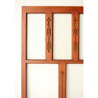 アンバーダイア色ガラス レトロ建具 2枚1組　GD0112Y 