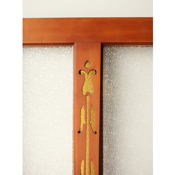 アンバーダイア色ガラス レトロ建具 2枚1組　GD0112Y 