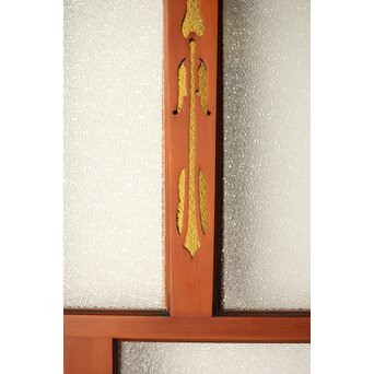 アンバーダイア色ガラス レトロ建具 2枚1組　GD0112Y 