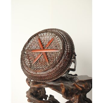 横田峰斎/峯斎か 竹花籠　U296 