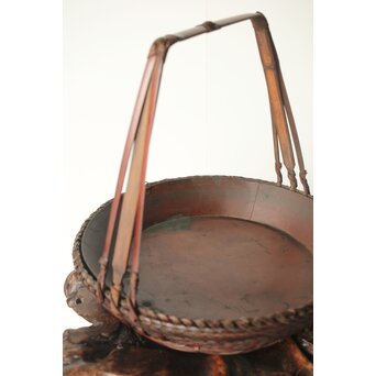 横田峰斎/峯斎か 竹花籠　U296 