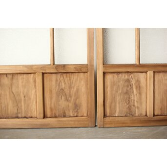 プレスと緑色ガラスの建具 2枚1組　GD0115Y 