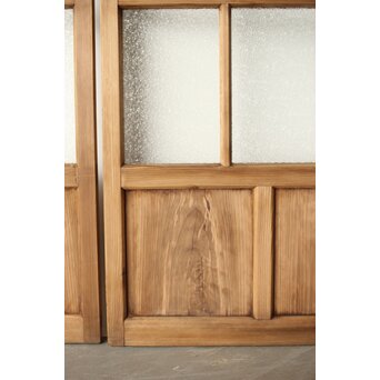 プレスと緑色ガラスの建具 2枚1組　GD0115Y 