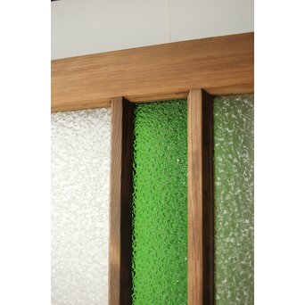 プレスと緑色ガラスの建具 2枚1組　GD0115Y 