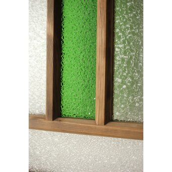 プレスと緑色ガラスの建具 2枚1組　GD0115Y 