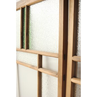 プレスと緑色ガラスの建具 2枚1組　GD0115Y 